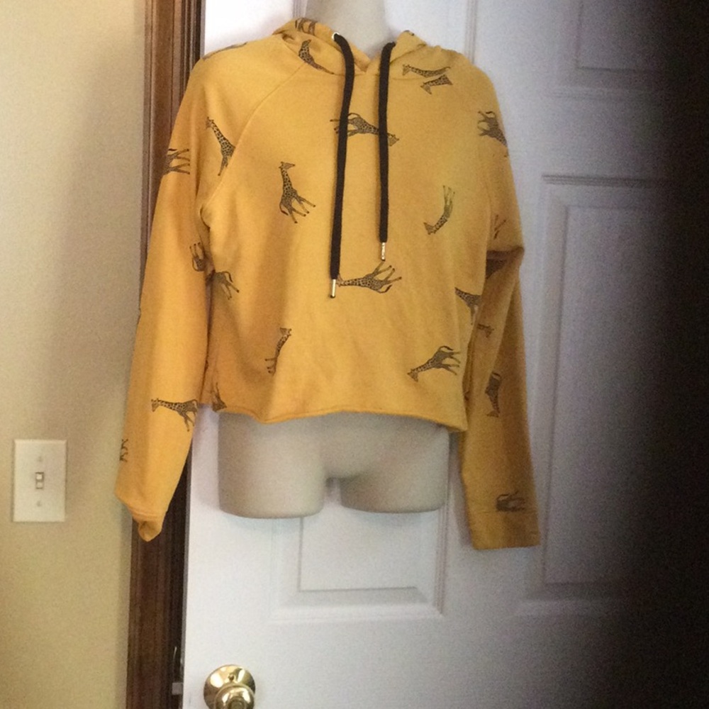 Yellow Giraffe Print Hoodie